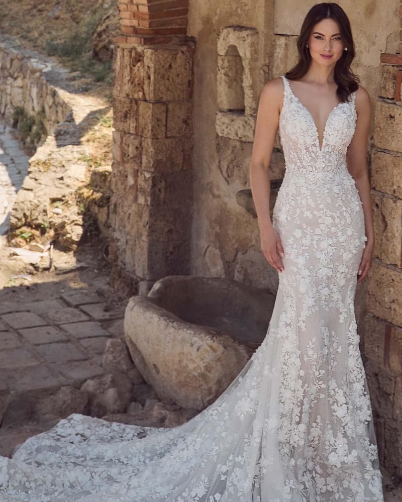 knee length dresses for ladies Desert Rose Luxurious Lace and Embroidery A-line Wedding Dress main image 1