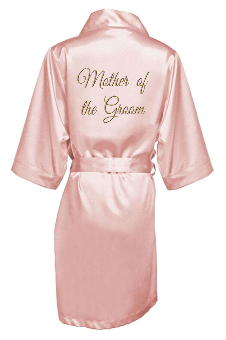 GOLD THREAD EMBROIDERED MOTHER OF THE GROOM SATIN ROBE