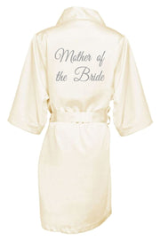 SILVER THREAD EMBROIDERED MOTHER OF THE BRIDE SATIN ROBE