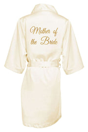 GOLD GLITTER PRINT MOTHER OF THE BRIDE SATIN ROBE