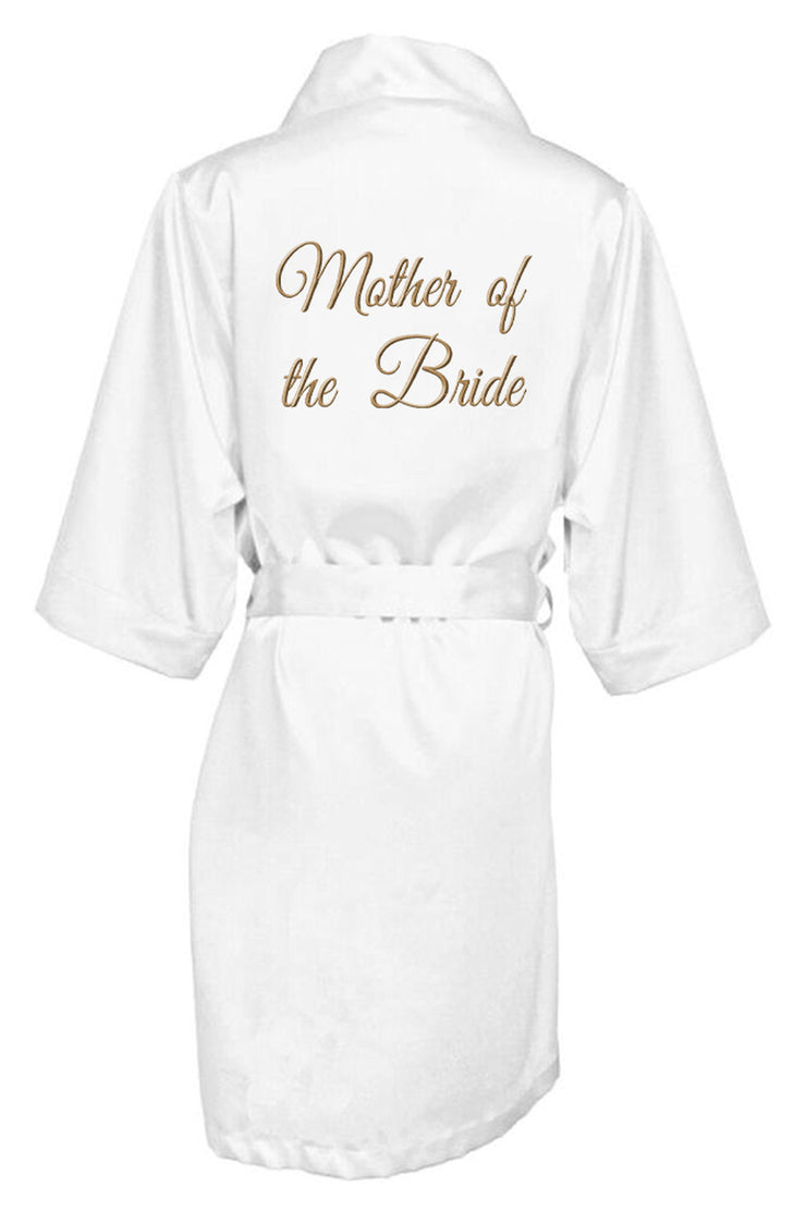 GOLD THREAD EMBROIDERED MOTHER OF THE BRIDE SATIN ROBE